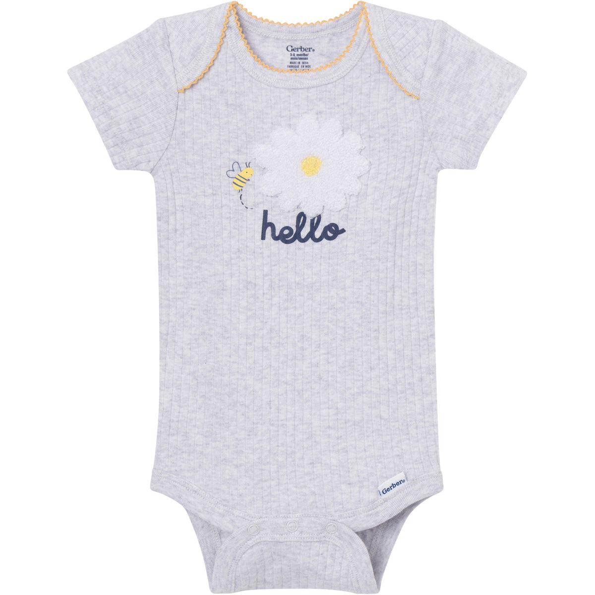 4-Pack Baby Girls Bee Flower Garden Short Sleeve Bodysuits-Gerber Childrenswear Wholesale