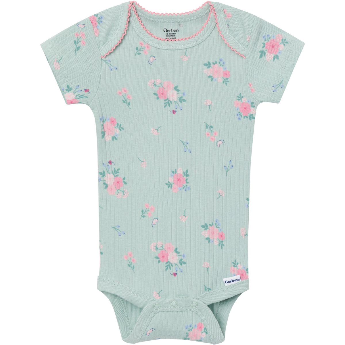 4-Pack Baby Girls Ladybug Pink Short Sleeve Bodysuits-Gerber Childrenswear Wholesale
