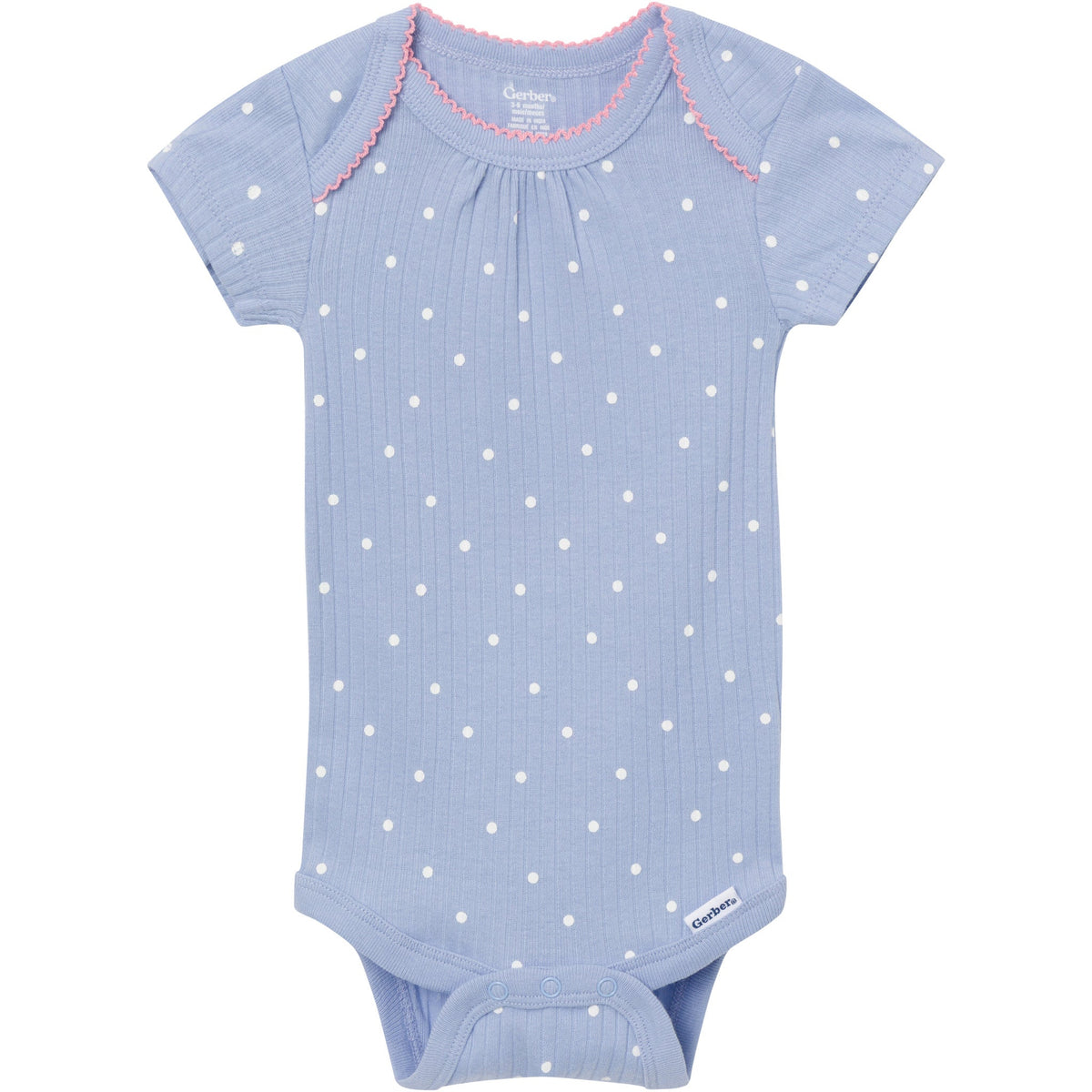 4-Pack Baby Girls Ladybug Pink Short Sleeve Bodysuits-Gerber Childrenswear Wholesale