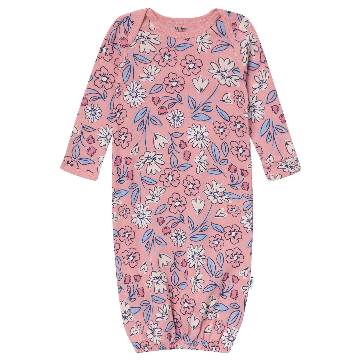 4-Pack Baby Girls Pink Floral Gowns