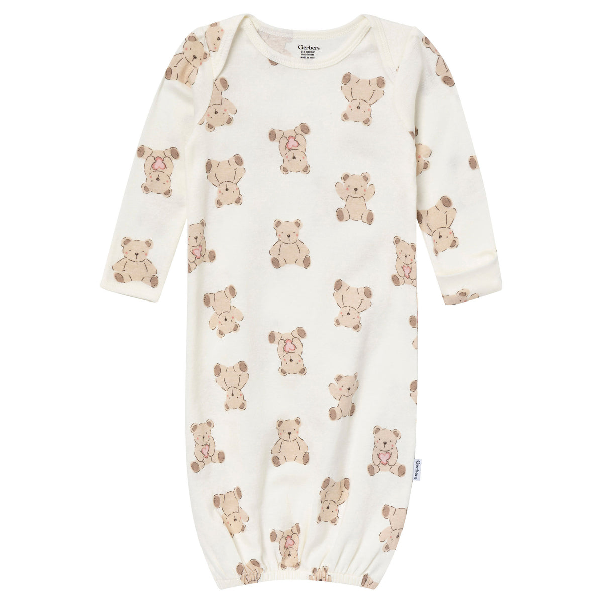 4-Pack Baby Girls Teddy Bear Gowns