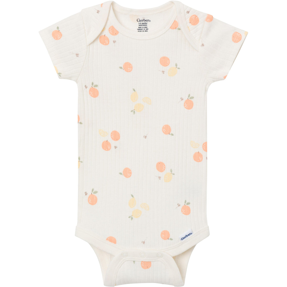 4-Pack Baby Neutral Fruit Picking Short Sleeve Bodysuits-Gerber Childrenswear Wholesale