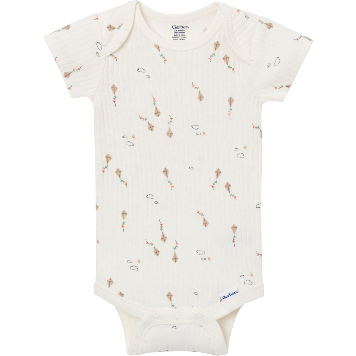 4-Pack Baby Neutral Sunny Day Kites Short Sleeve Bodysuits-Gerber Childrenswear Wholesale