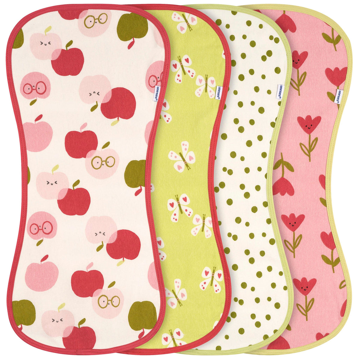 4-Piece Baby Girls Nature Burpcloth