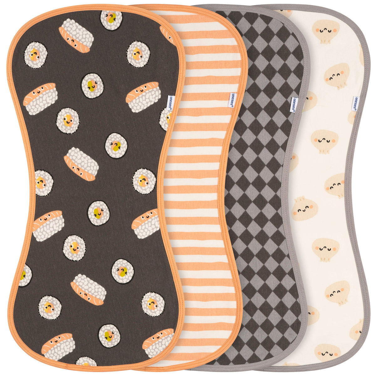 4-Piece Baby Neutral Sushi Burpcloth