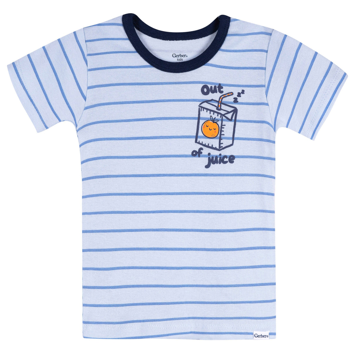 4-Piece Infant & Toddler Boys Blue Juice Box Cotton Pajama Short Set, view 5