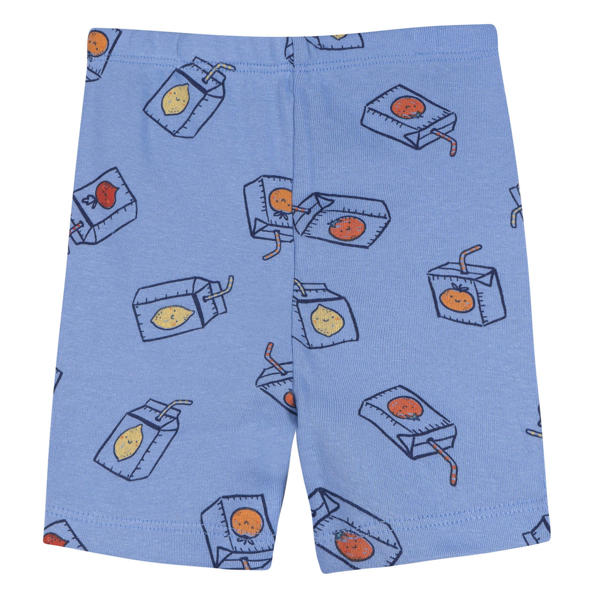 4-Piece Infant & Toddler Boys Blue Juice Box Cotton Pajama Short Set, view 4