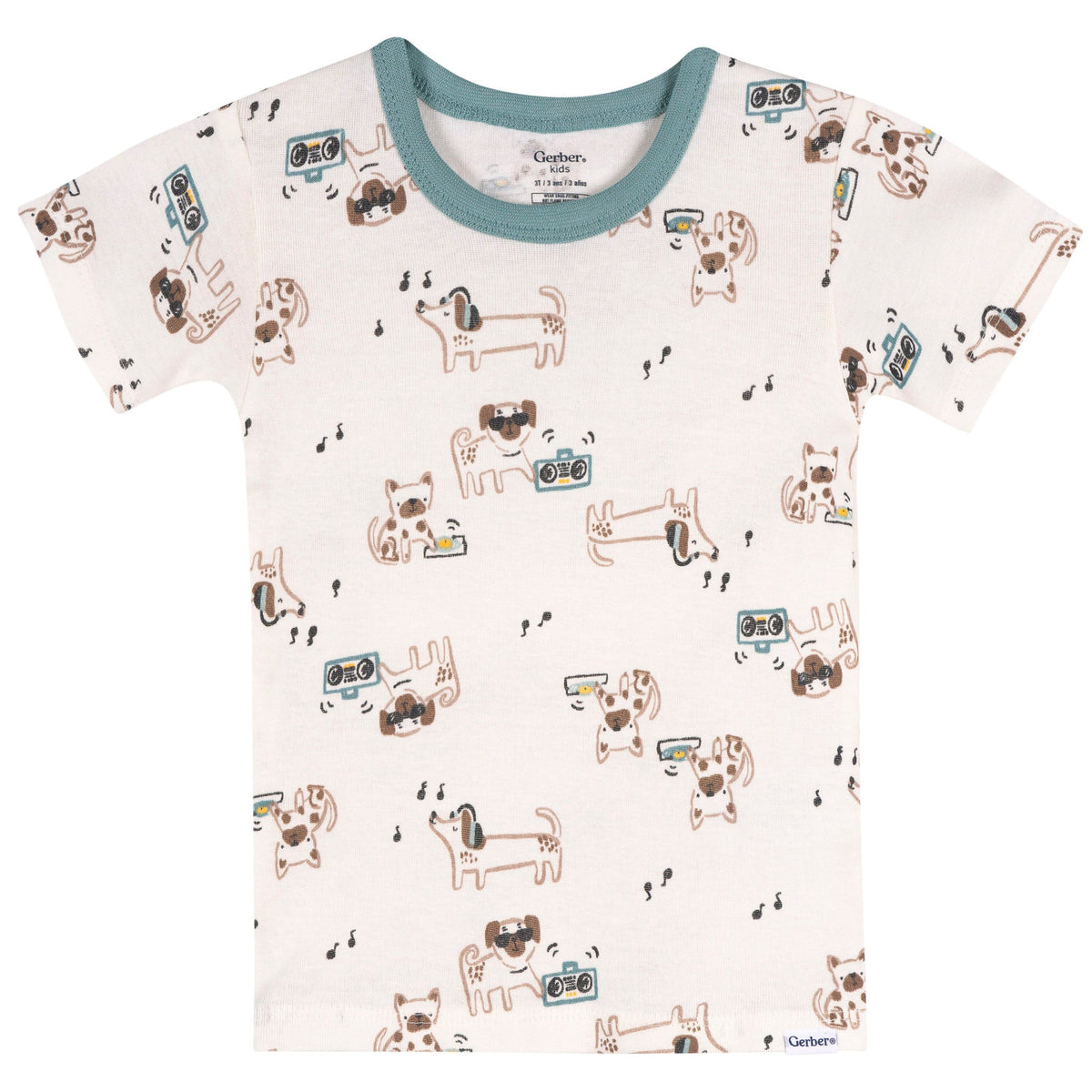 4-Piece Infant & Toddler Boys Musical Dog Cotton Pajama Short Set, view 2