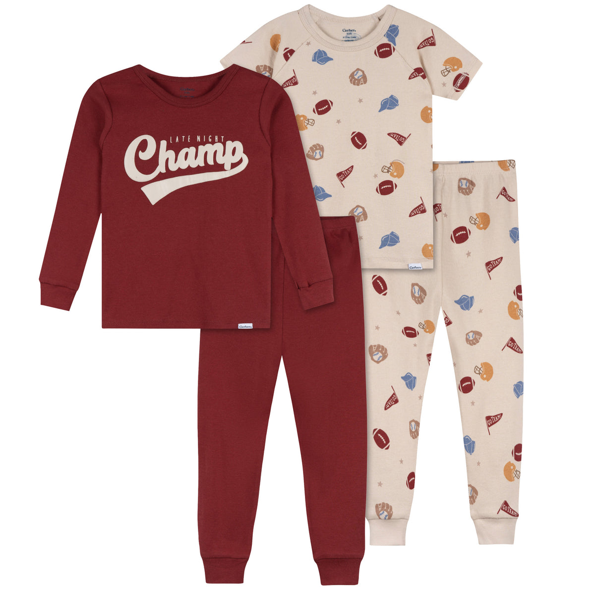 4-Piece Infant & Toddler Boys Champ Pajama Set