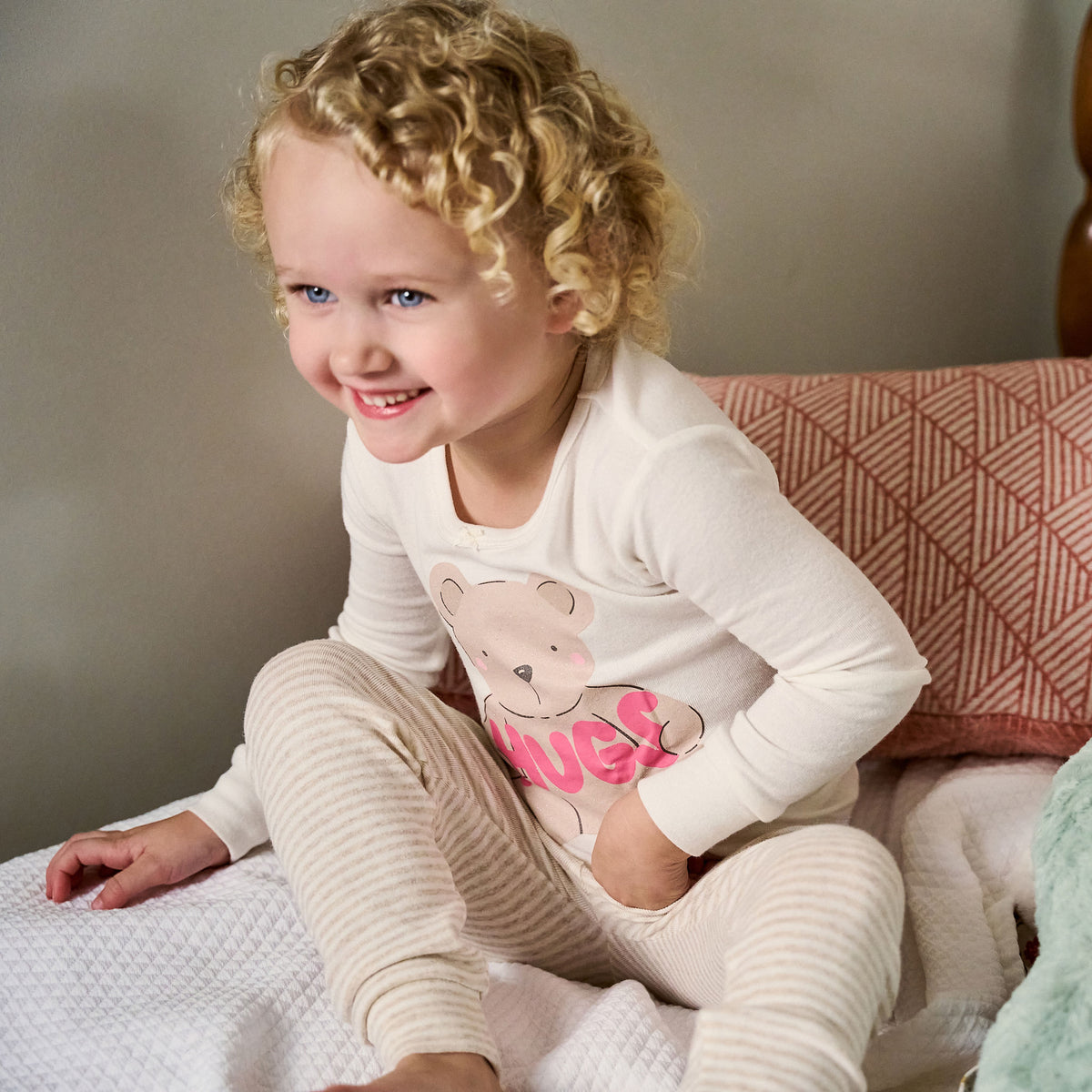 4-Piece Infant & Toddler Girls Bears Pajama Set