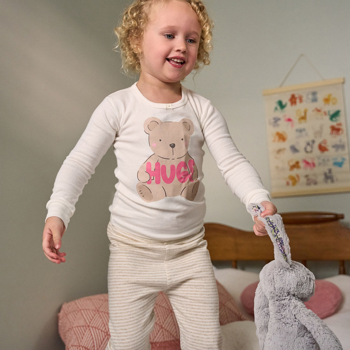 4-Piece Infant & Toddler Girls Bears Pajama Set