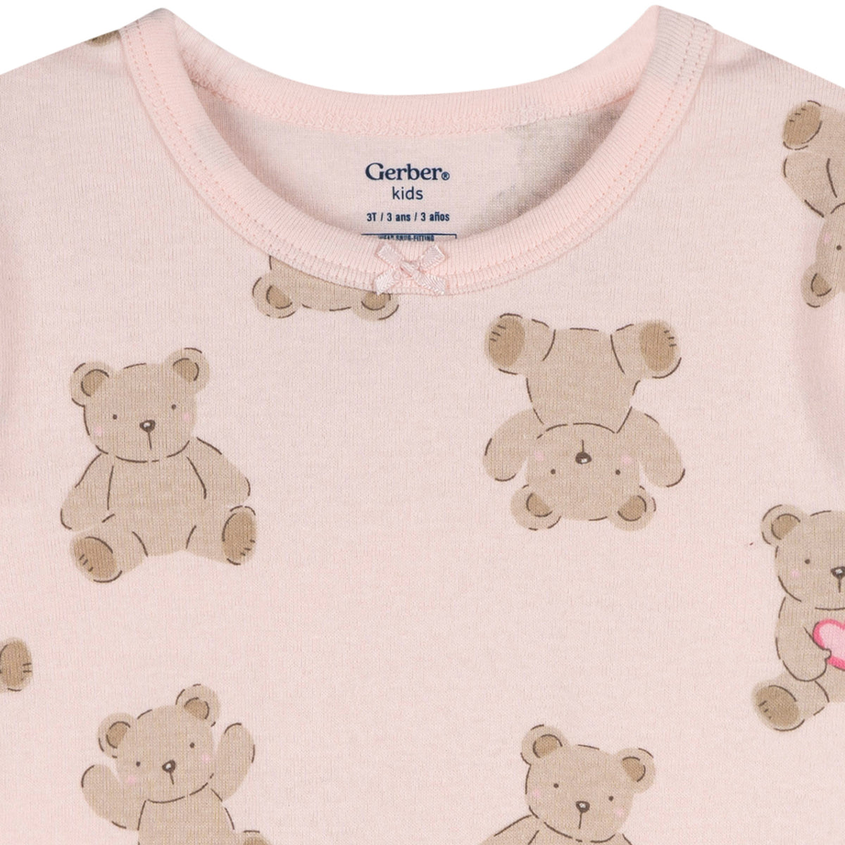 4-Piece Infant & Toddler Girls Bears Pajama Set