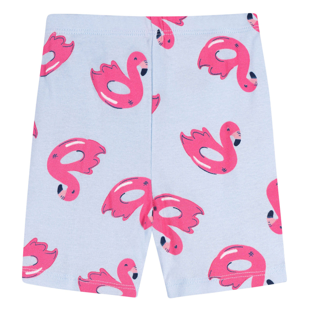 4-Piece Infant & Toddler Girls Flamingo Floatie Cotton Pajama Short Set, view 4