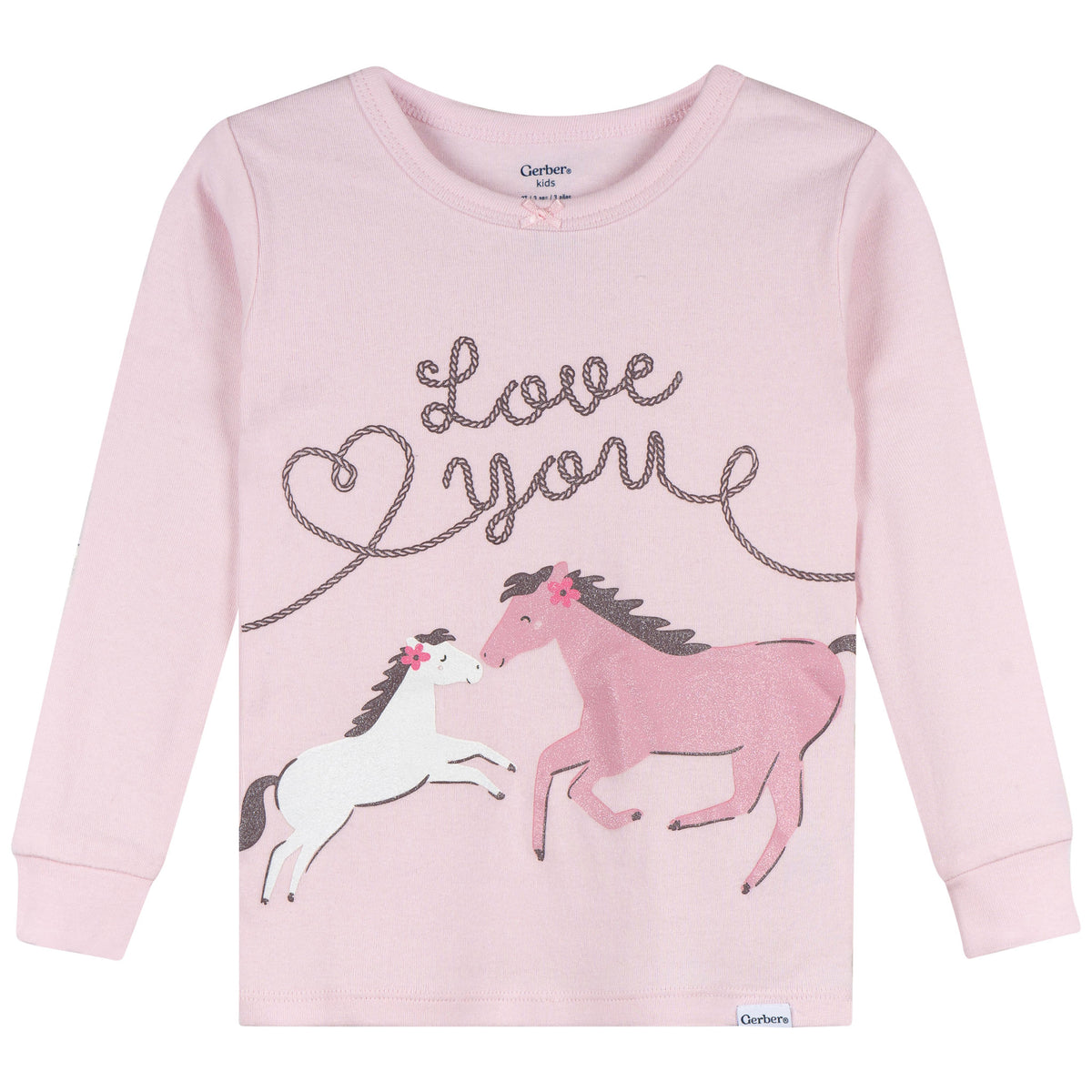 4-Piece Infant & Toddler Girls Horses Pajama Set