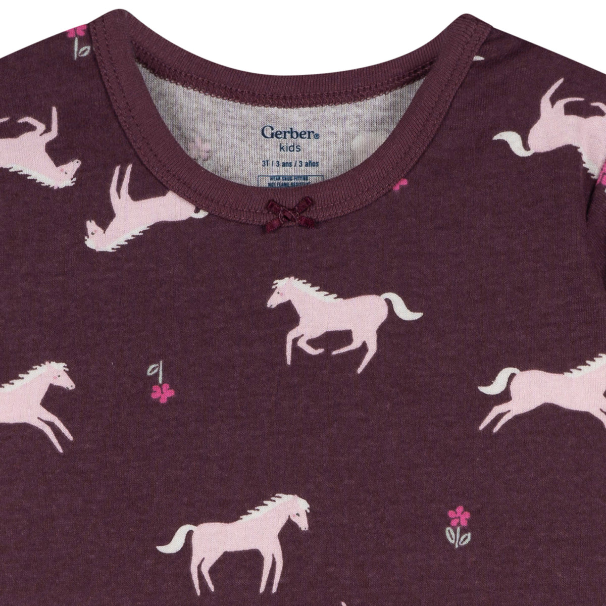 4-Piece Infant & Toddler Girls Horses Pajama Set