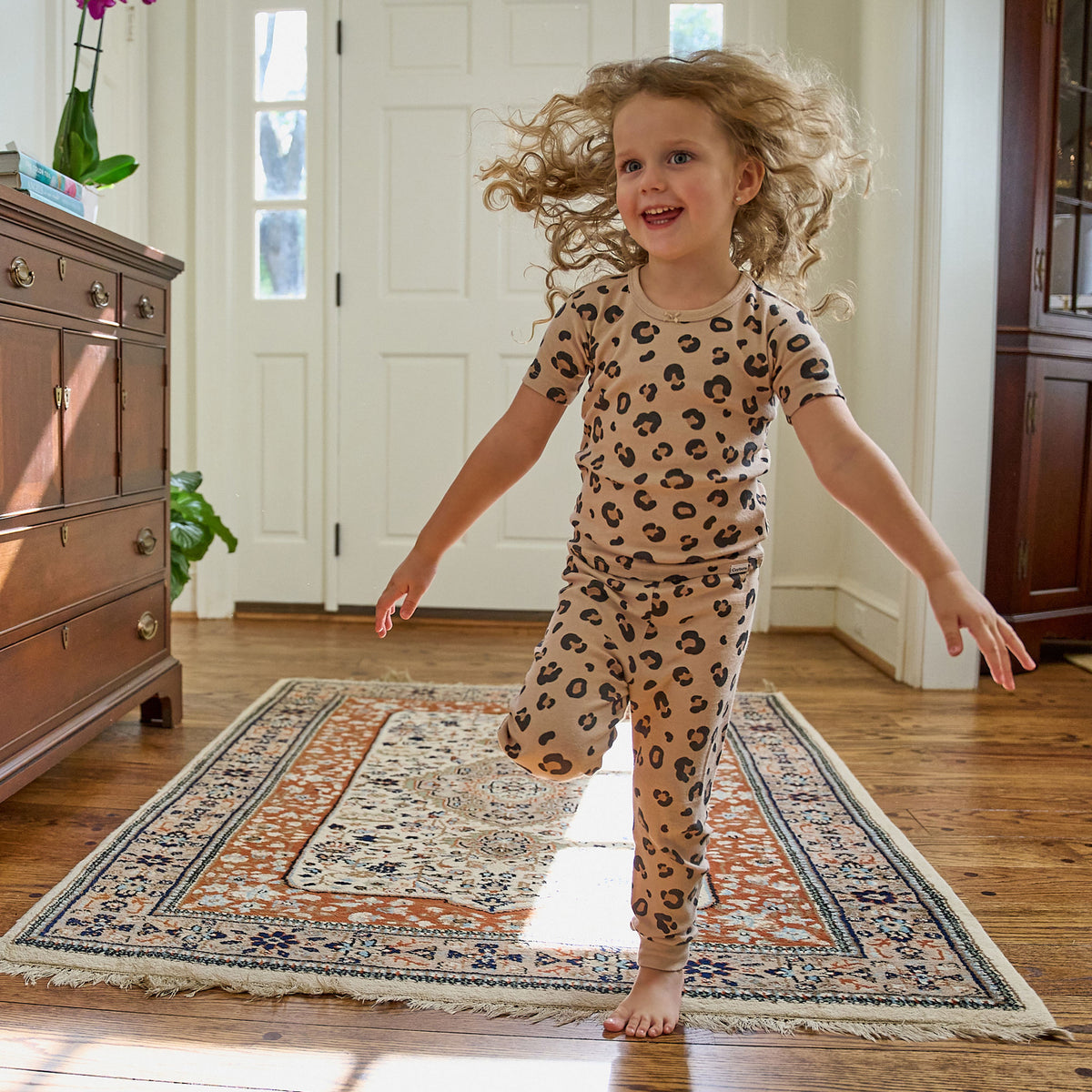 4-Piece Infant & Toddler Girls Leopard Pajama Set