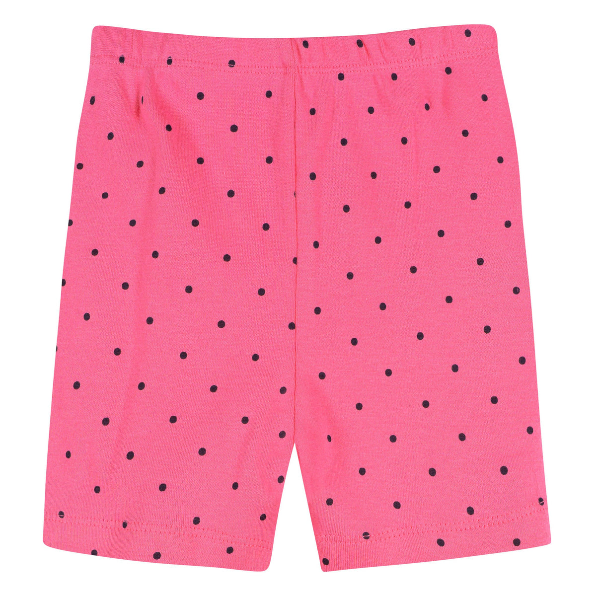 4-Piece Infant & Toddler Girls Pink and Green Strawberries Cotton Pajama Short Set, view 4