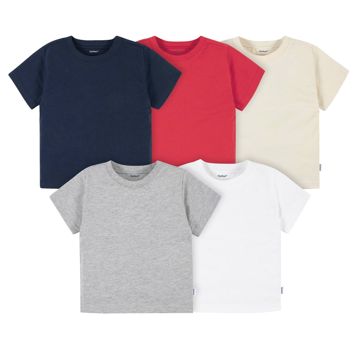 5-Pack Baby & Toddler Boys Classic Neutral Short Sleeve T-Shirts