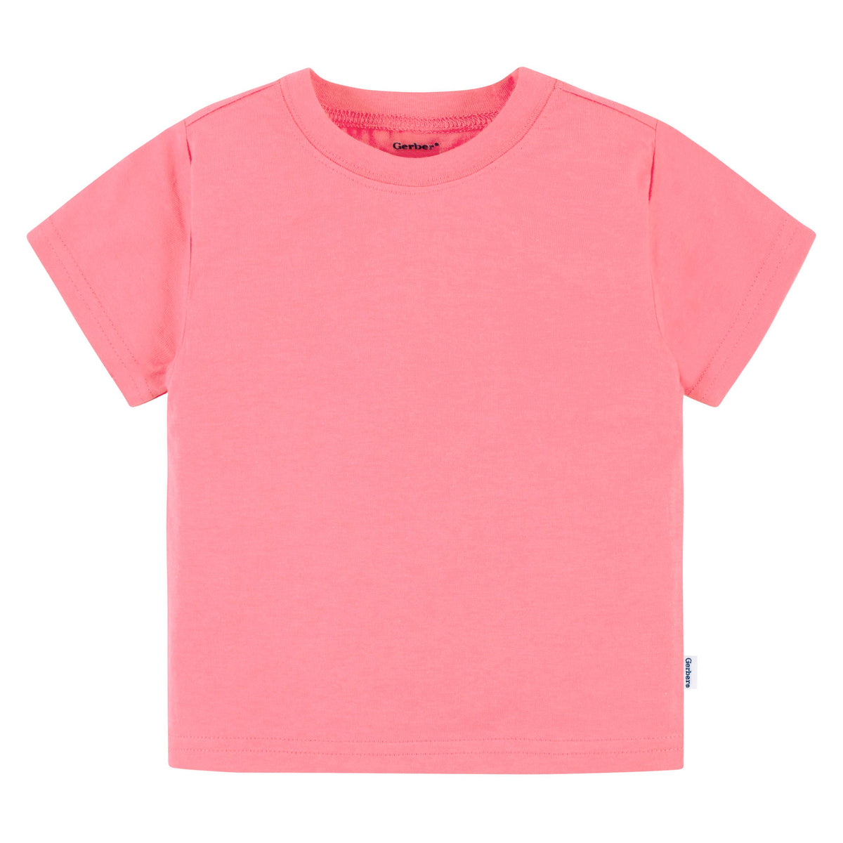 5-Pack Baby & Toddler Girls Bright Rainbow Short Sleeve T-Shirts, view 4