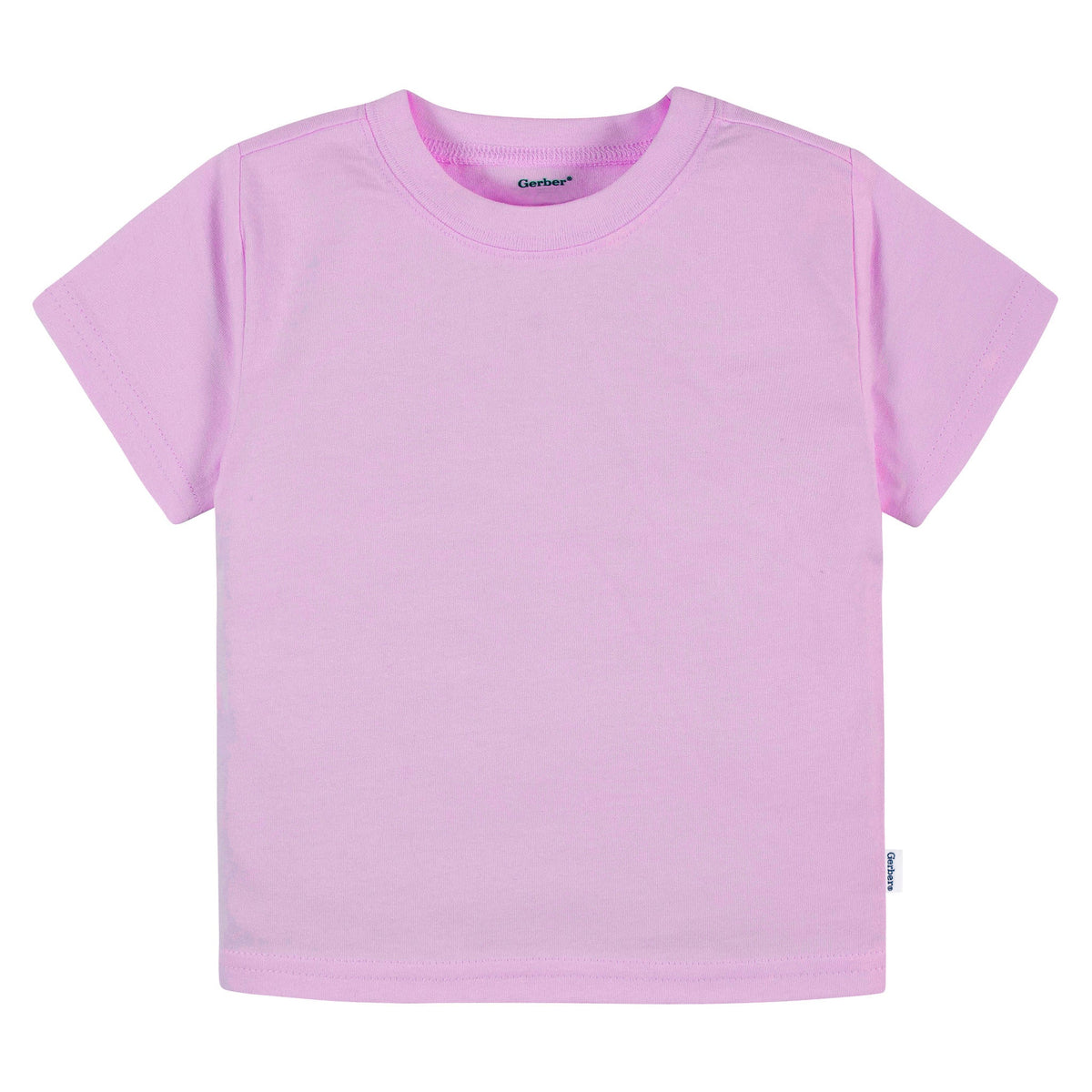 5-Pack Baby & Toddler Girls Bright Rainbow Short Sleeve T-Shirts, view 6