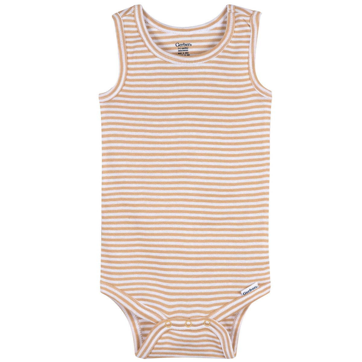 5-Pack Baby Neutral Earthy Neutrals Sleeveless Bodysuits-Gerber Childrenswear Wholesale