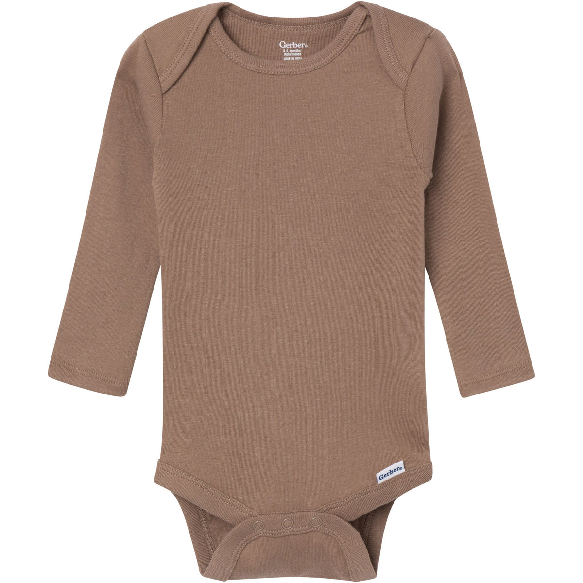 6-Pack Baby Boys Blue, Green, Brown and Yellow Long Sleeve Bodysuits-Gerber Childrenswear Wholesale