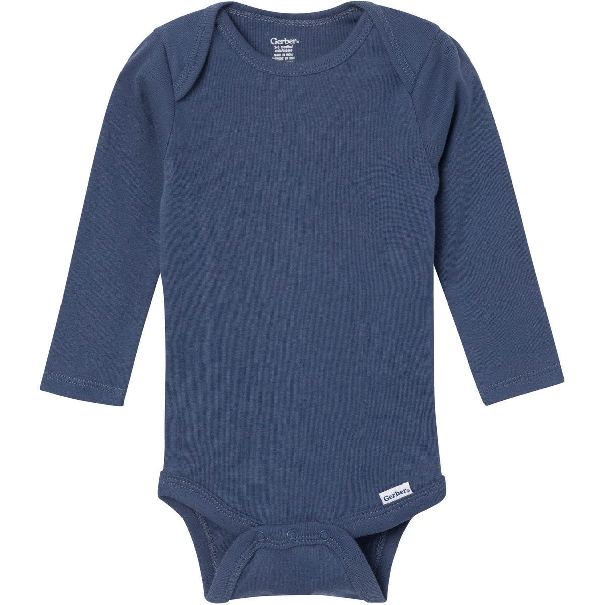 6-Pack Baby Boys Blue, Green, Brown and Yellow Long Sleeve Bodysuits-Gerber Childrenswear Wholesale