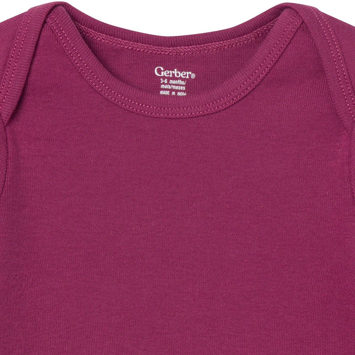 6-Pack Baby Girls Pink, Purple and Green Long Sleeve Bodysuits-Gerber Childrenswear Wholesale