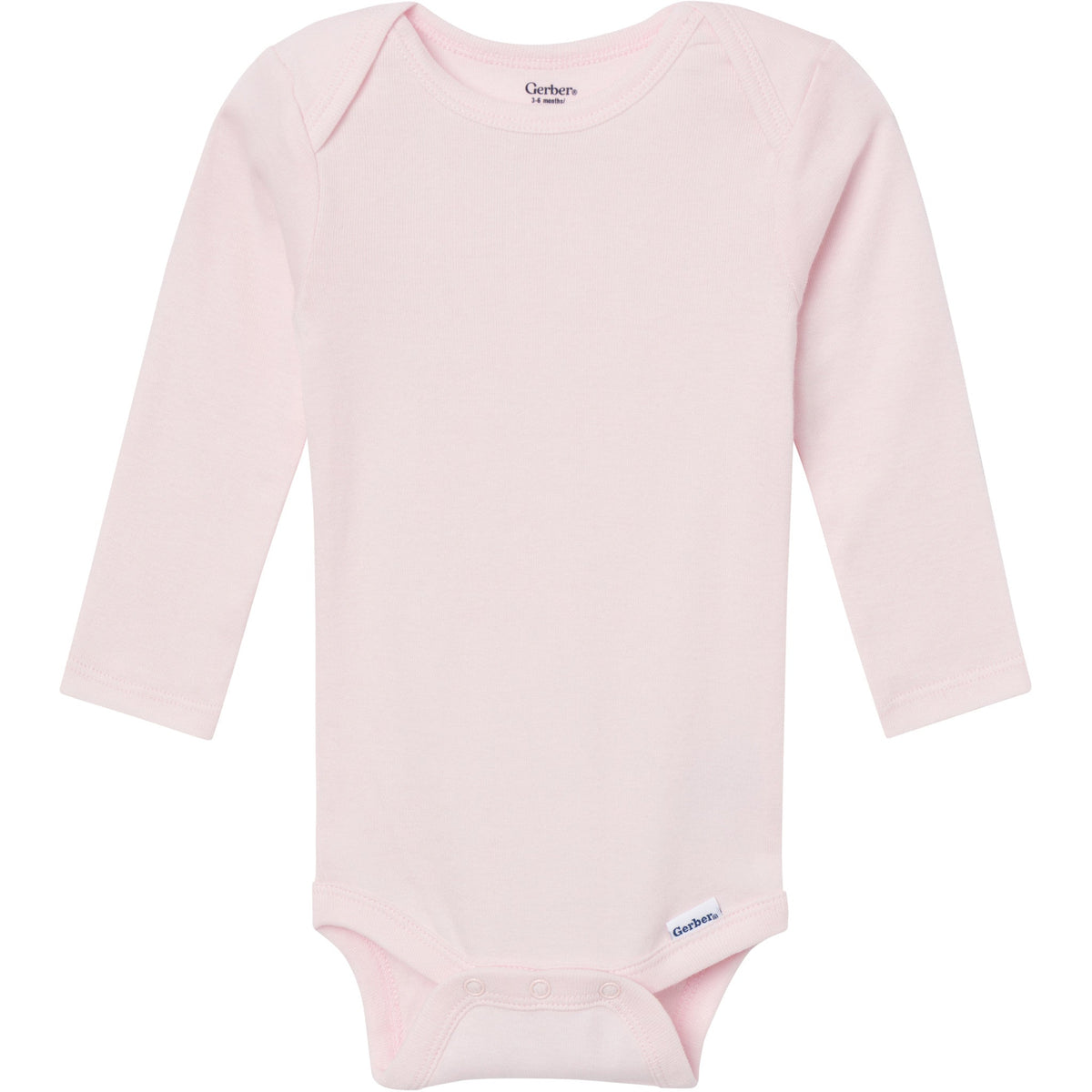 6-Pack Baby Girls Pink, Purple and Green Long Sleeve Bodysuits-Gerber Childrenswear Wholesale