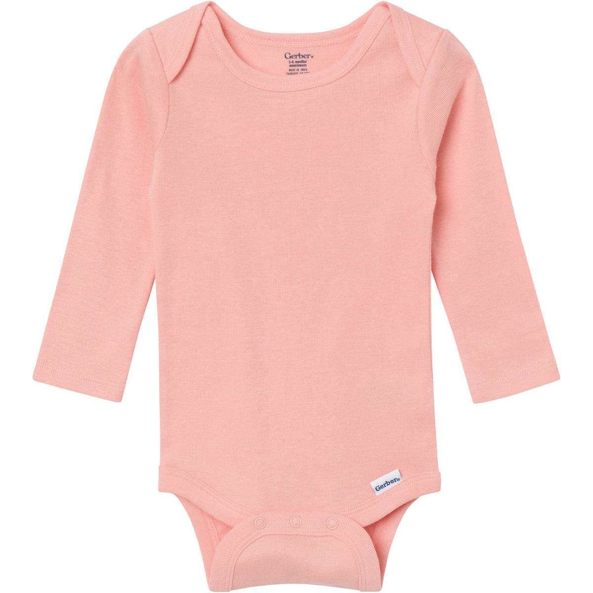 6-Pack Baby Girls Pink, Purple and Green Long Sleeve Bodysuits-Gerber Childrenswear Wholesale