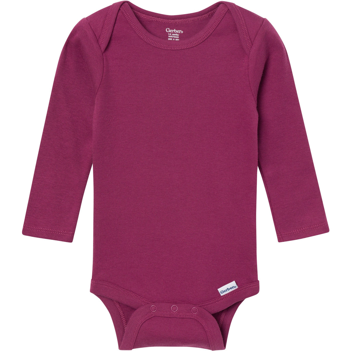 6-Pack Baby Girls Pink, Purple and Green Long Sleeve Bodysuits-Gerber Childrenswear Wholesale
