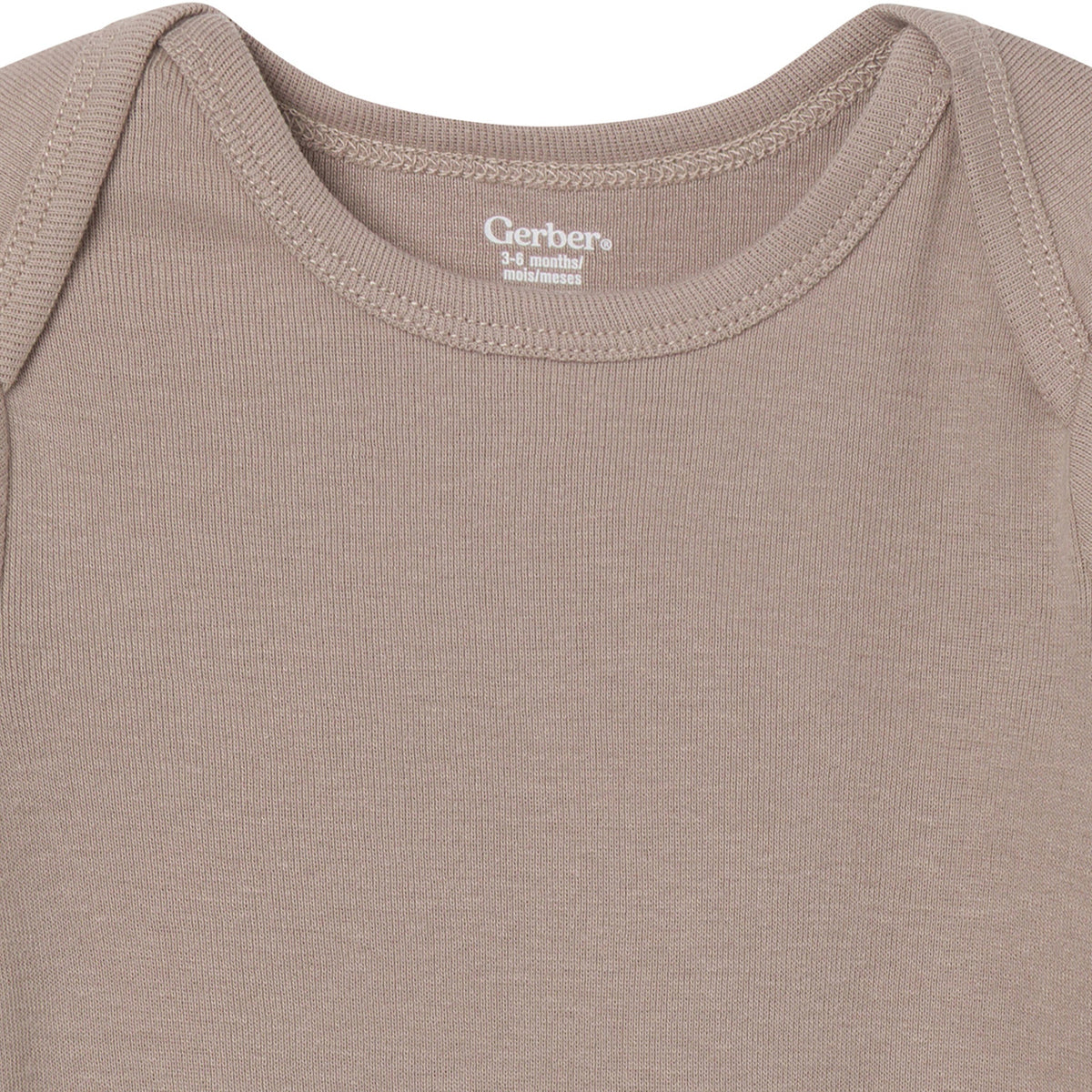 6-Pack Baby Neutral Gray, Black and Brown Long Sleeve Bodysuits-Gerber Childrenswear Wholesale