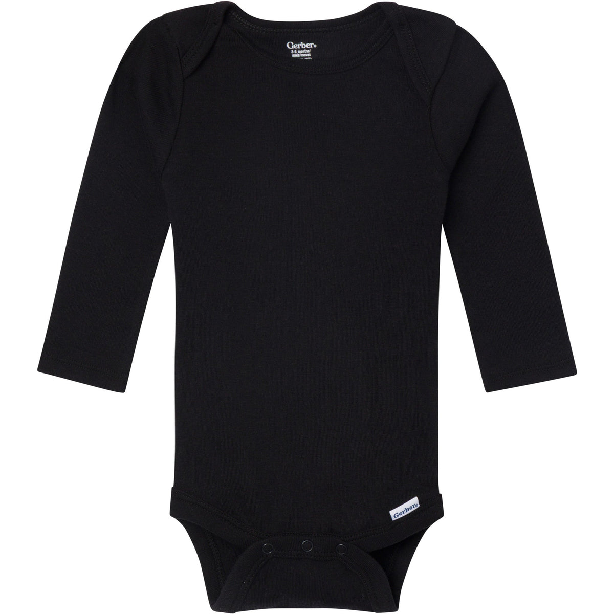 6-Pack Baby Neutral Gray, Black and Brown Long Sleeve Bodysuits-Gerber Childrenswear Wholesale