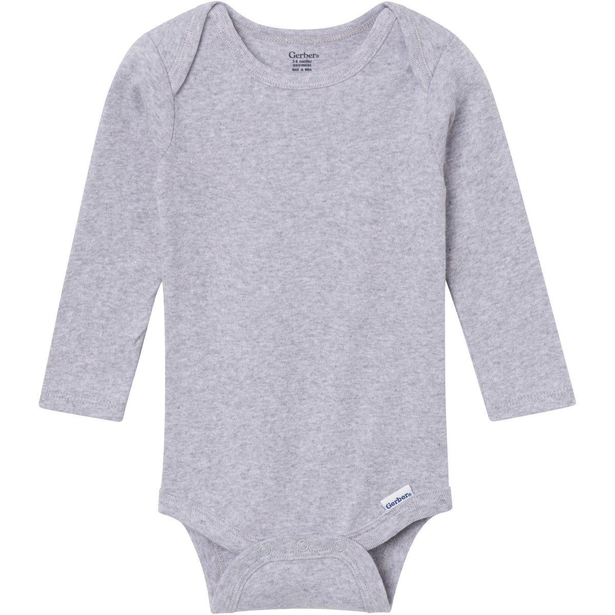 6-Pack Baby Neutral Gray, Black and Brown Long Sleeve Bodysuits-Gerber Childrenswear Wholesale