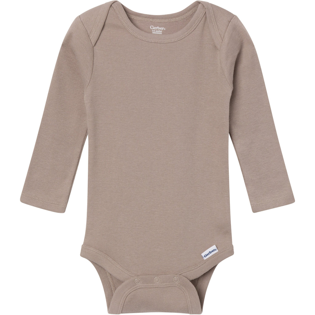 6-Pack Baby Neutral Gray, Black and Brown Long Sleeve Bodysuits-Gerber Childrenswear Wholesale
