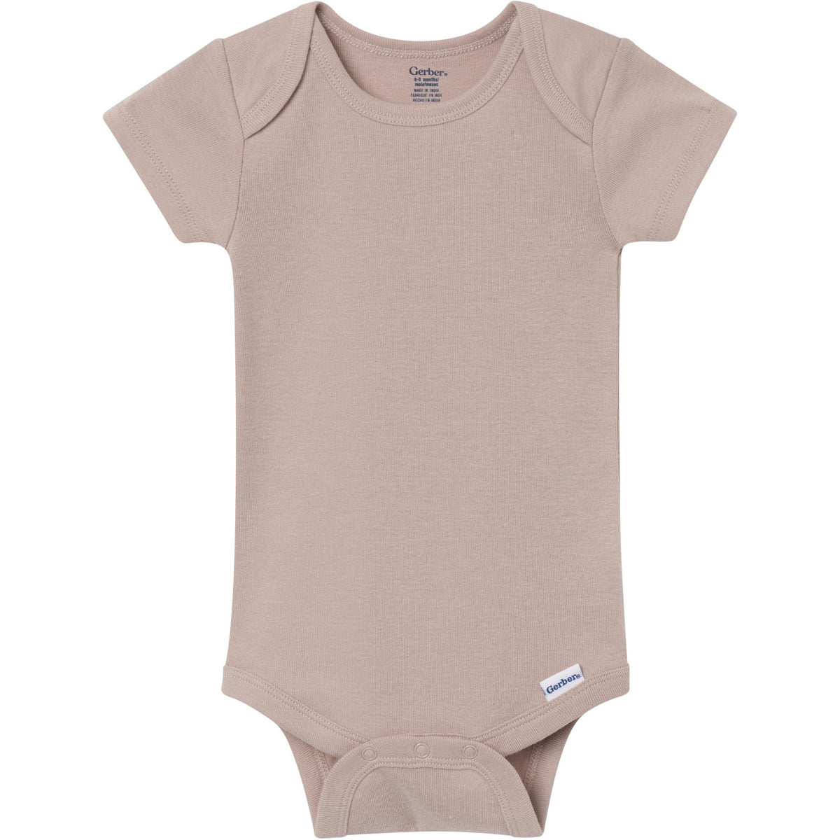 8-Pack Baby Neutral Neutral Tones Short Sleeve Bodysuits-Gerber Childrenswear Wholesale