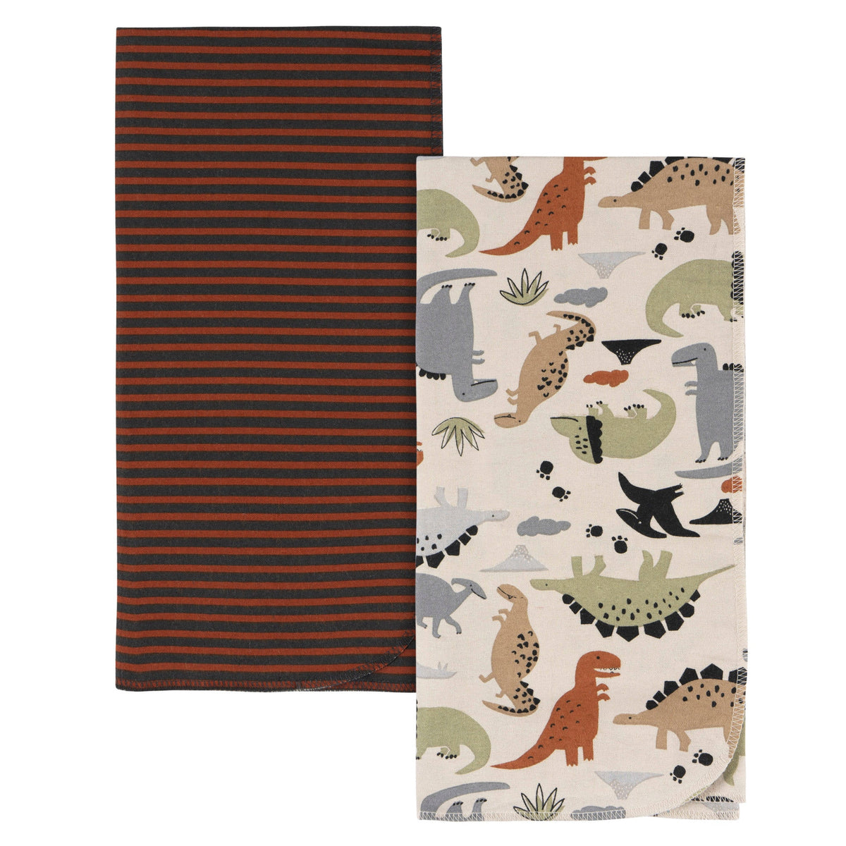 2-Pack Baby Boys Dinos Flannel Blankets