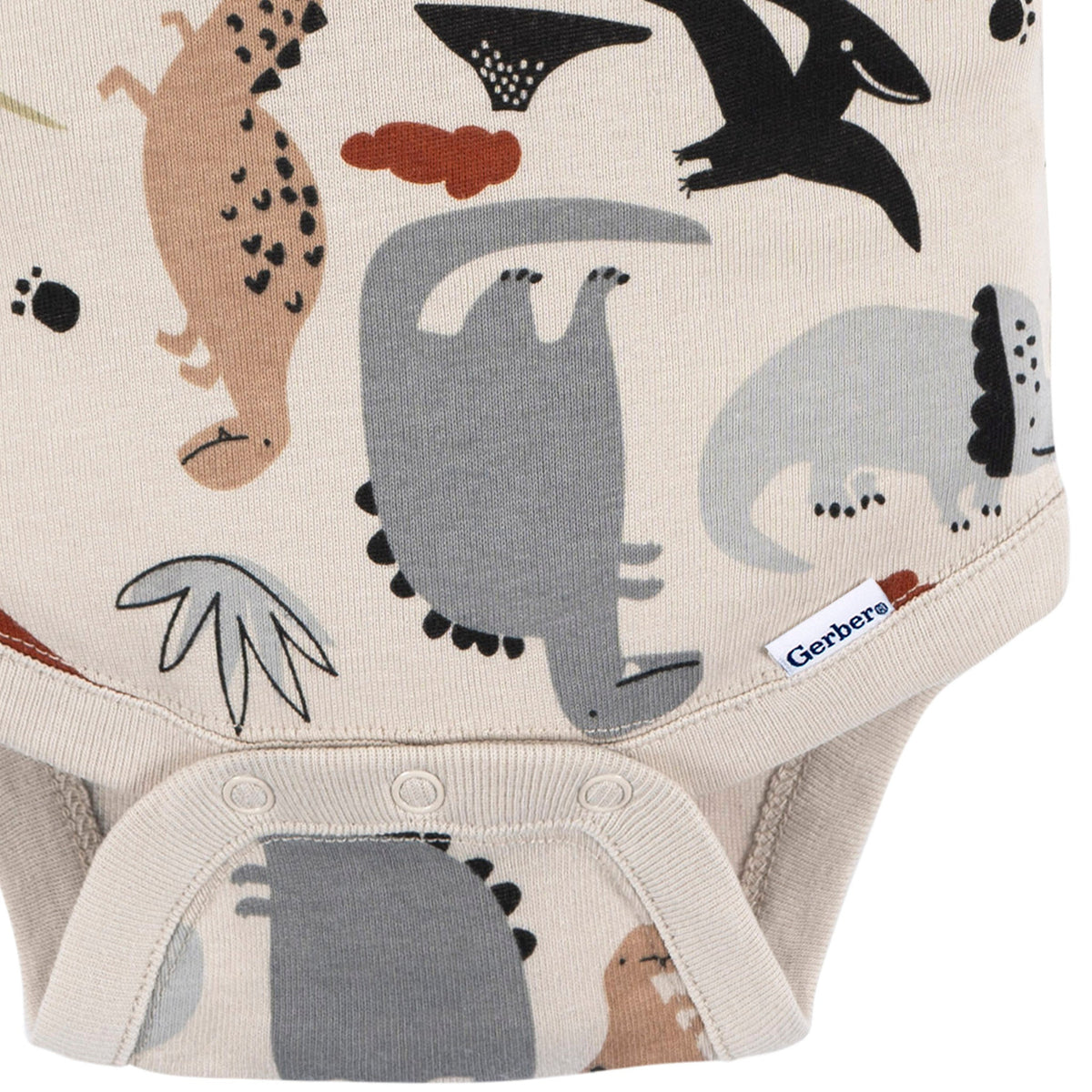 Baby Boys Dino Short Sleeve Onesies Bodysuit, view 3