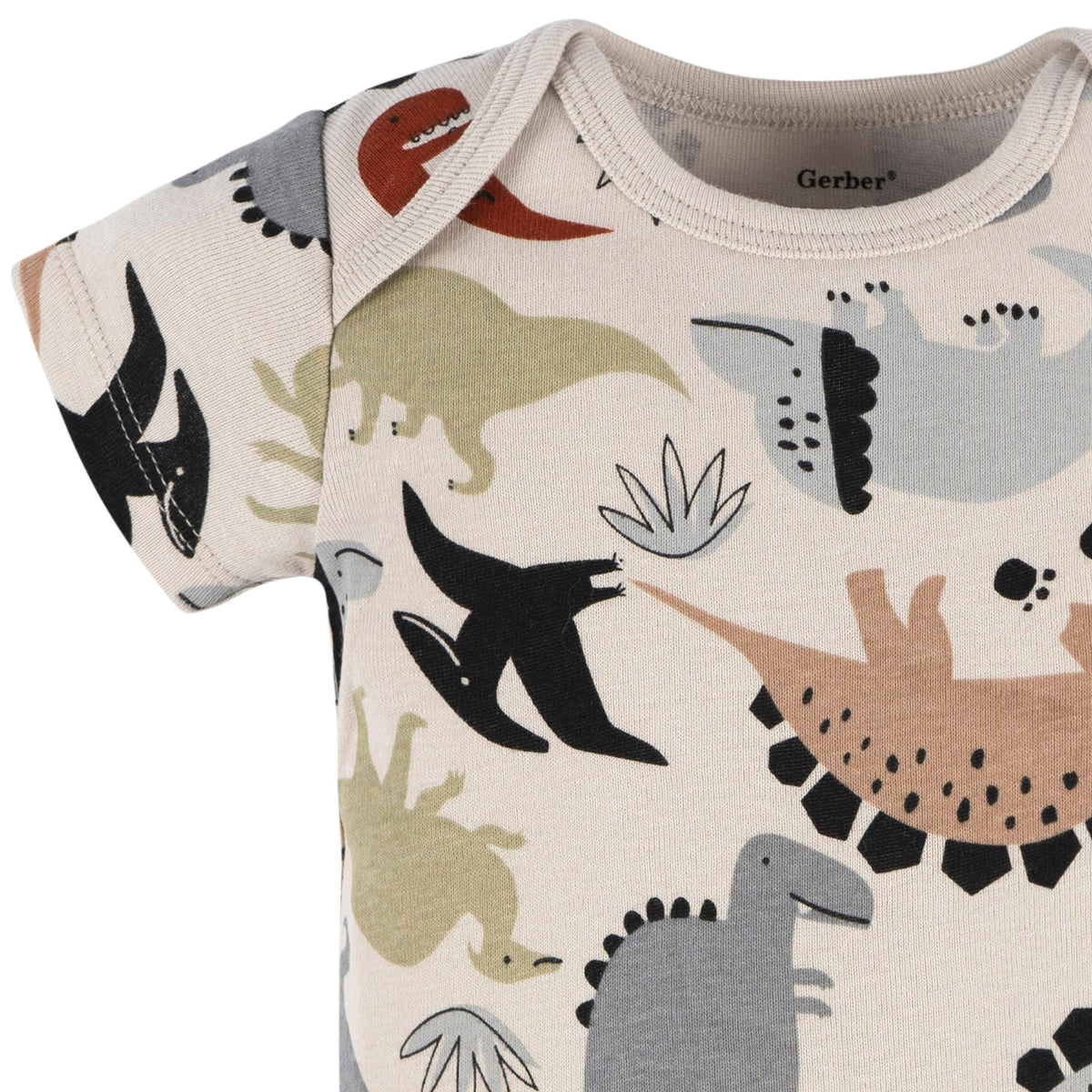 Baby Boys Dino Short Sleeve Onesies Bodysuit, view 2