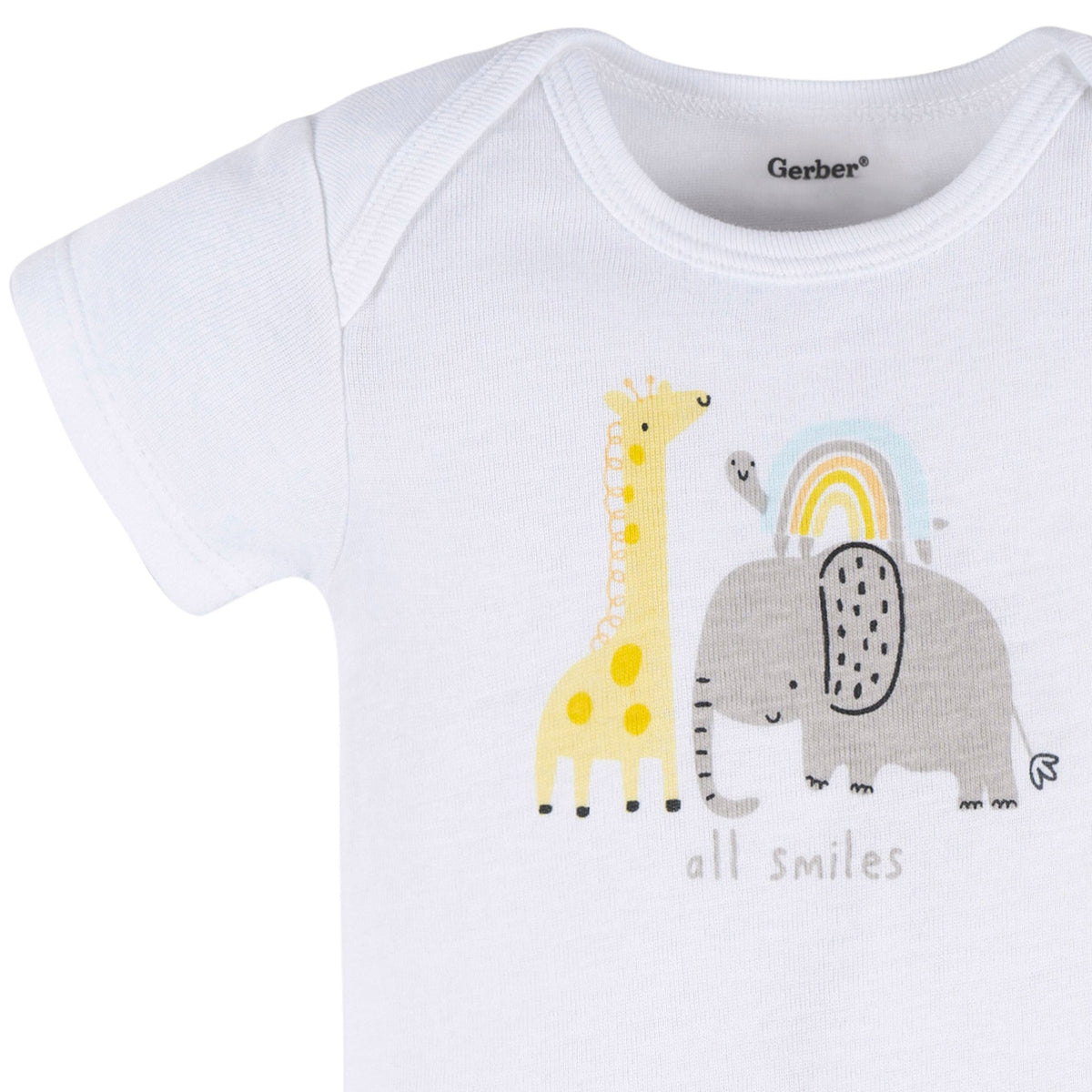 Baby Neutral Little Animals Short Sleeve Onesies Bodysuit, view 2
