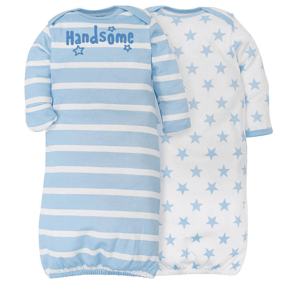 2-Pack Boys Handsome Mitten Cuff Gowns