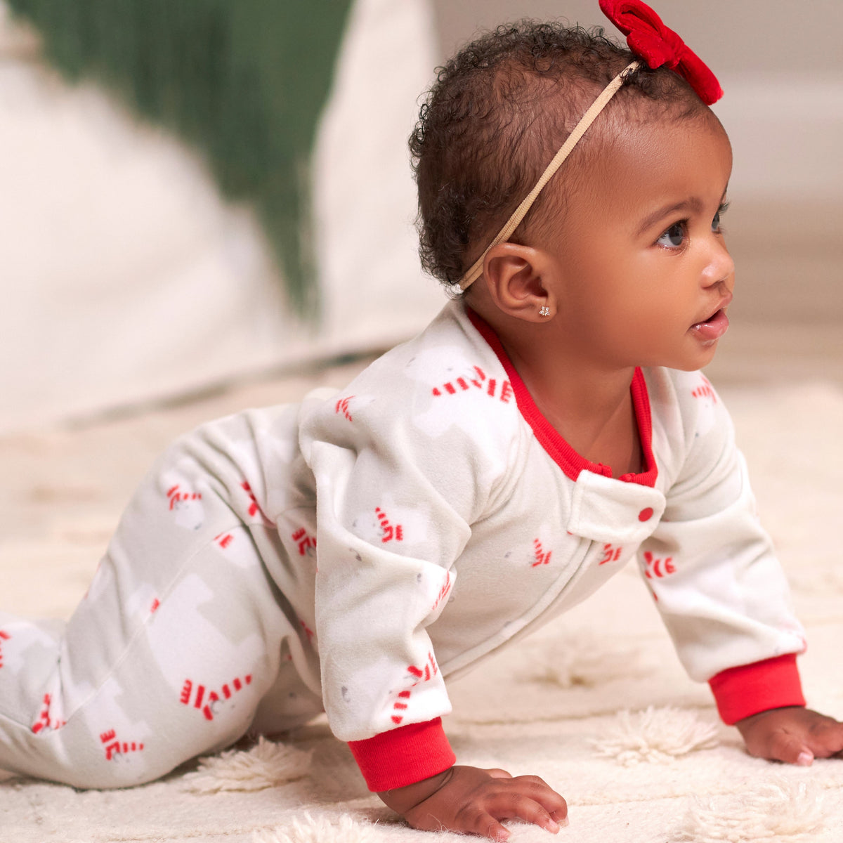 2-Pack Baby & Toddler Neutral Snowflakes & Bears Fleece Pajamas, view 3