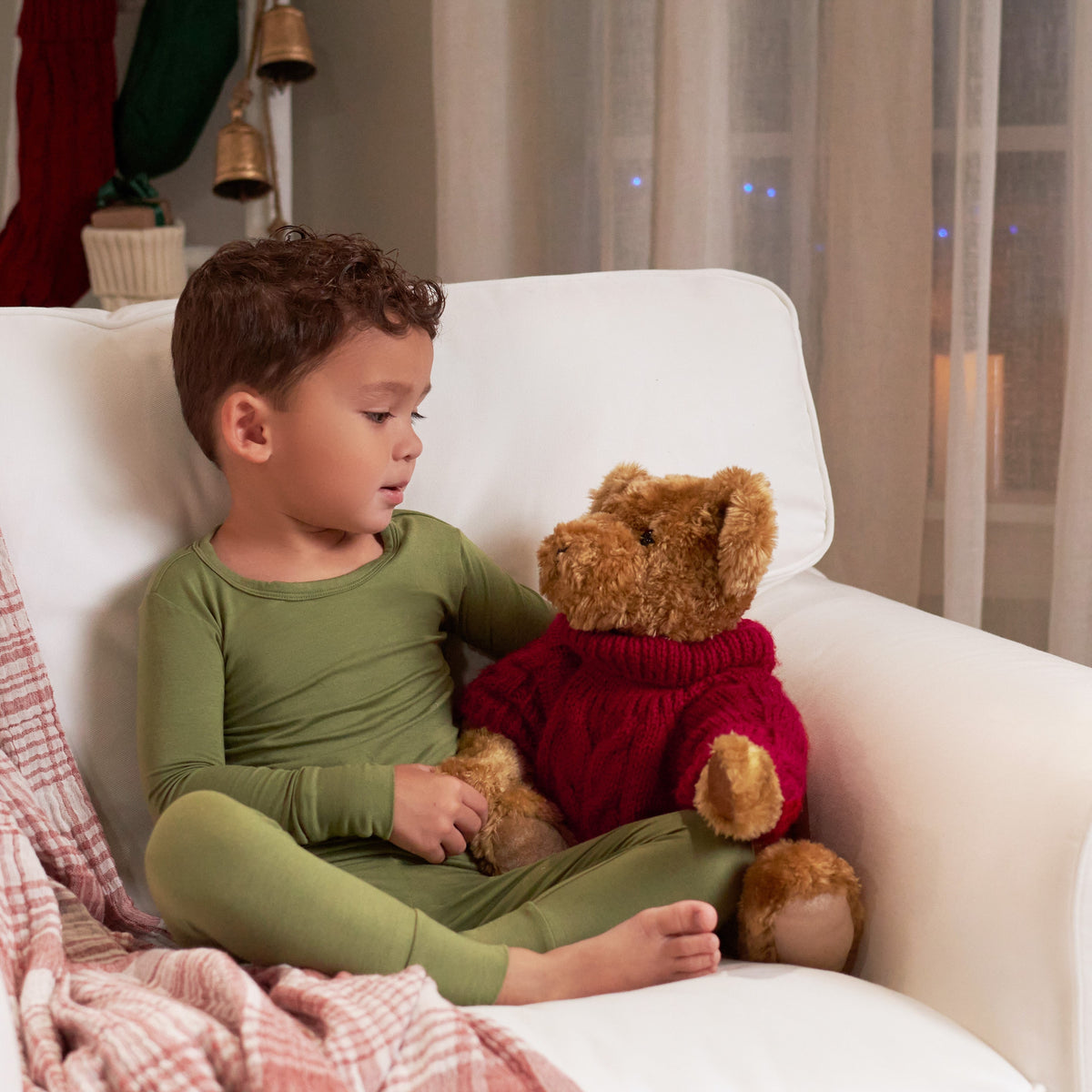 2-Piece Infant & Toddler Moss Buttery Soft Viscose Made from Eucalyptus Snug Fit Pajamas, view 3