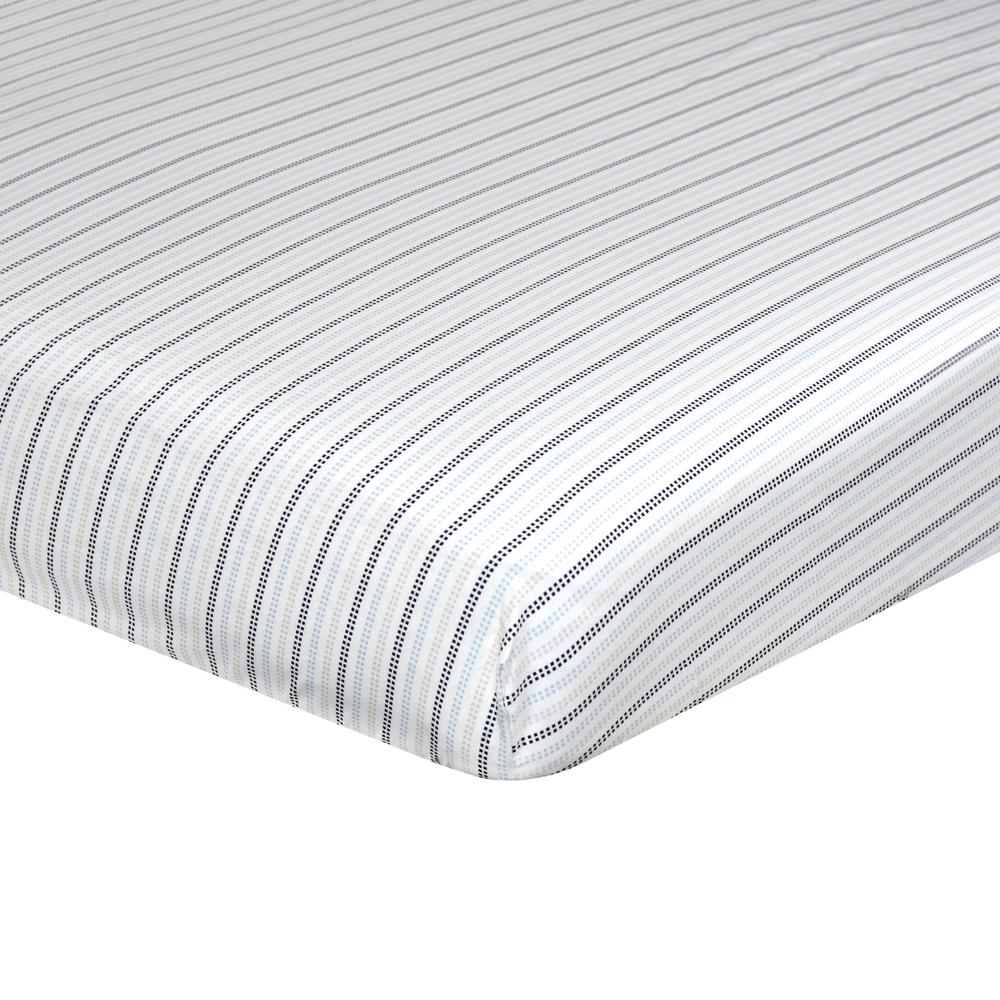 Just Born Dream Fitted Crib Sheet, Navy/Gray