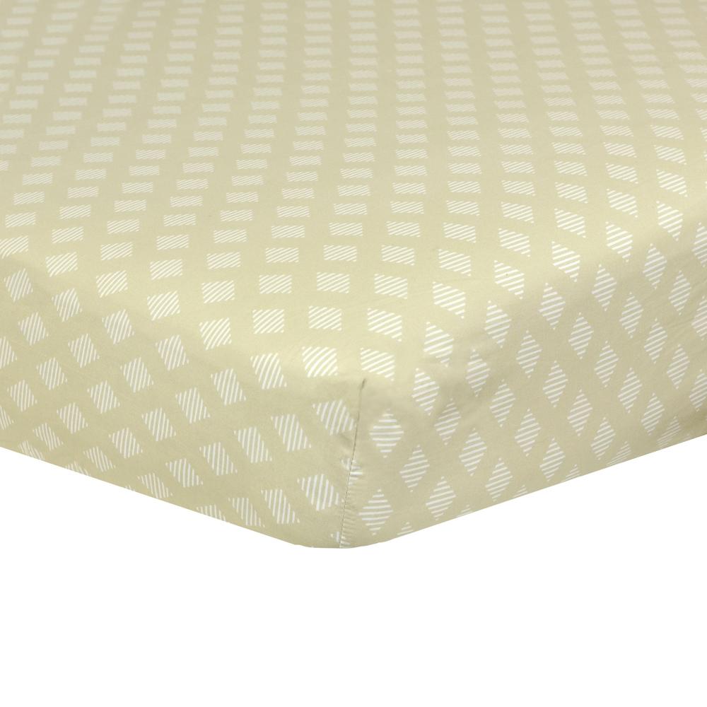 Just Born Dream Fitted Crib Sheet, Taupe Diamond