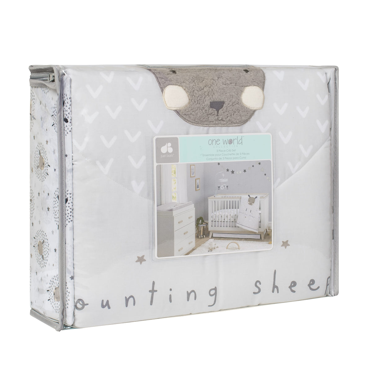 3-Piece Baby Neutral Counting Sheep Bedding Set, additional view 9