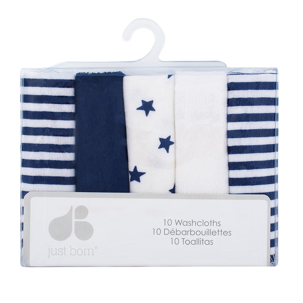 Just Born Baby Boy 10-pack Terry Washcloths, view 2