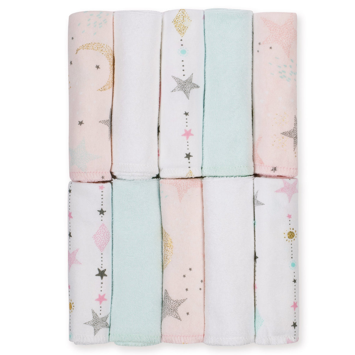 10-Pack Girls Love and Sugar Washcloths