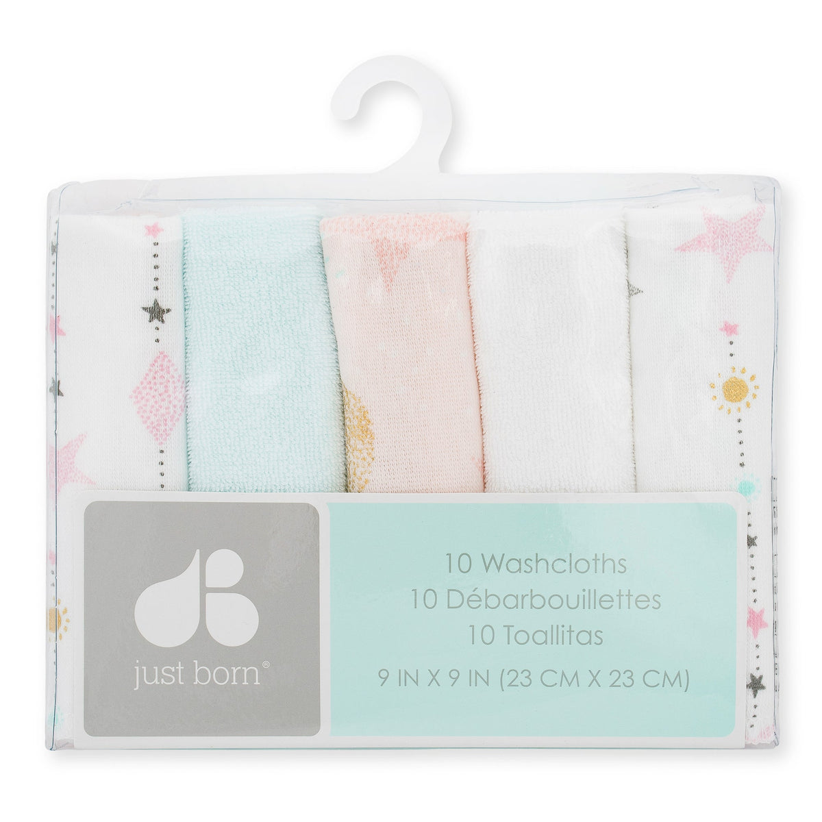 10-Pack Girls Love and Sugar Washcloths, additional view 1