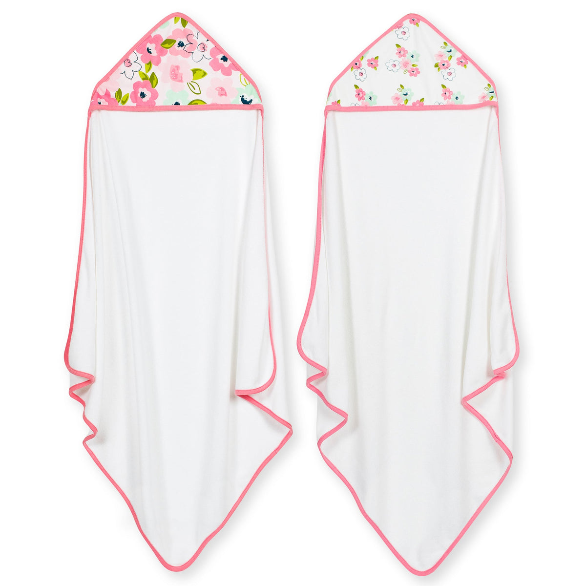 Just Born 2-Pack Baby Girls Blossom Hooded Towels
